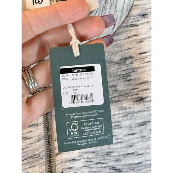 NWT Tentree 1/4 Zip Up Sustainable Blend Cotton Pullover Sweatshirt Men's XXL - Picture 10 of 14